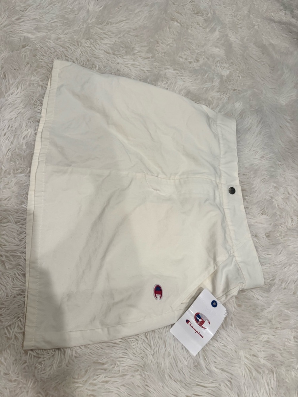 Champion Cream Skort with Red and Navy Stripe Waistband